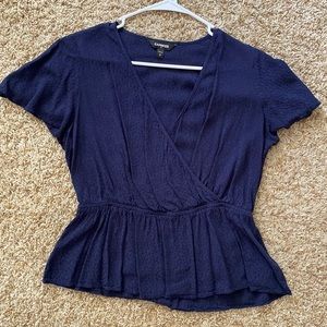 Express Navy Peplum Blouse
